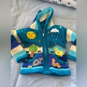Beautiful Peruvian kids sweater. Hand knit. Size 2-3t ish